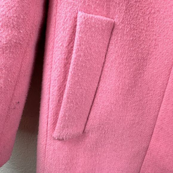 J.Crew Mercantile Wool Blend Pink Coat Size 0 | Funnel Neck Zip Front - Picture 8 of 10